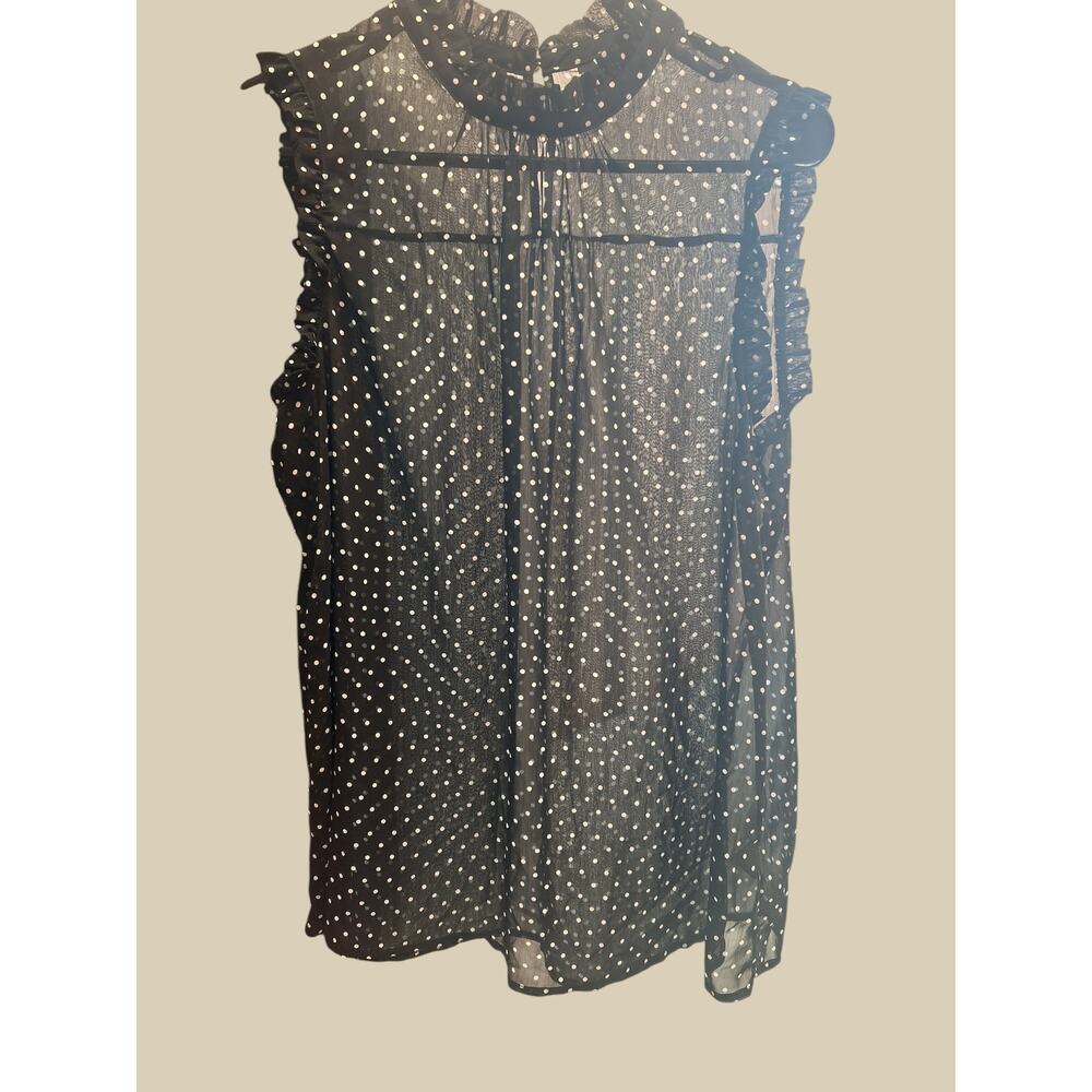 Women’s Ruffle-Trim Chiffon Blouse in Polka Dot - Picture 5 of 13